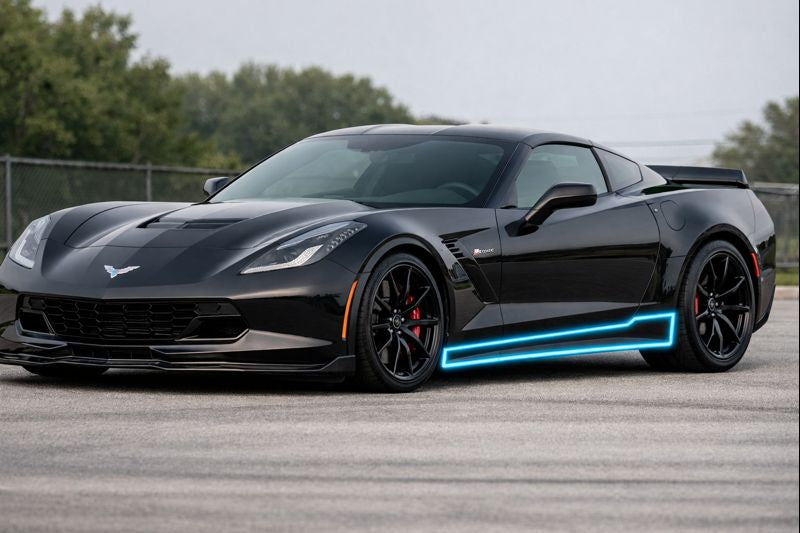 C7 Corvette Rocker Panel Side Skirts 2014-2019 ⚡ Fits All C7 Models 🚗 Sleek Upgrade!