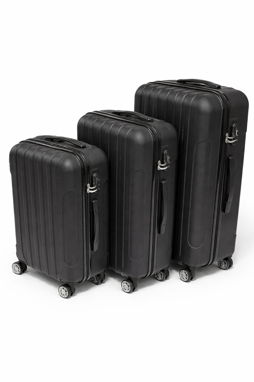 FS Performance Black 3-Piece Hardshell Luggage Set – Lightweight 360° Spinner Travel Collection