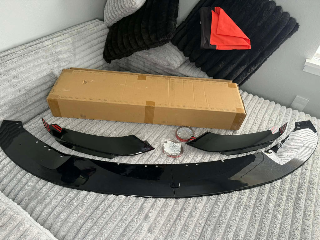 Gloss black BMW 4 Series Bumper Lip F32 F33 435i 2014-2020 Car Front Bumper Spoiler!