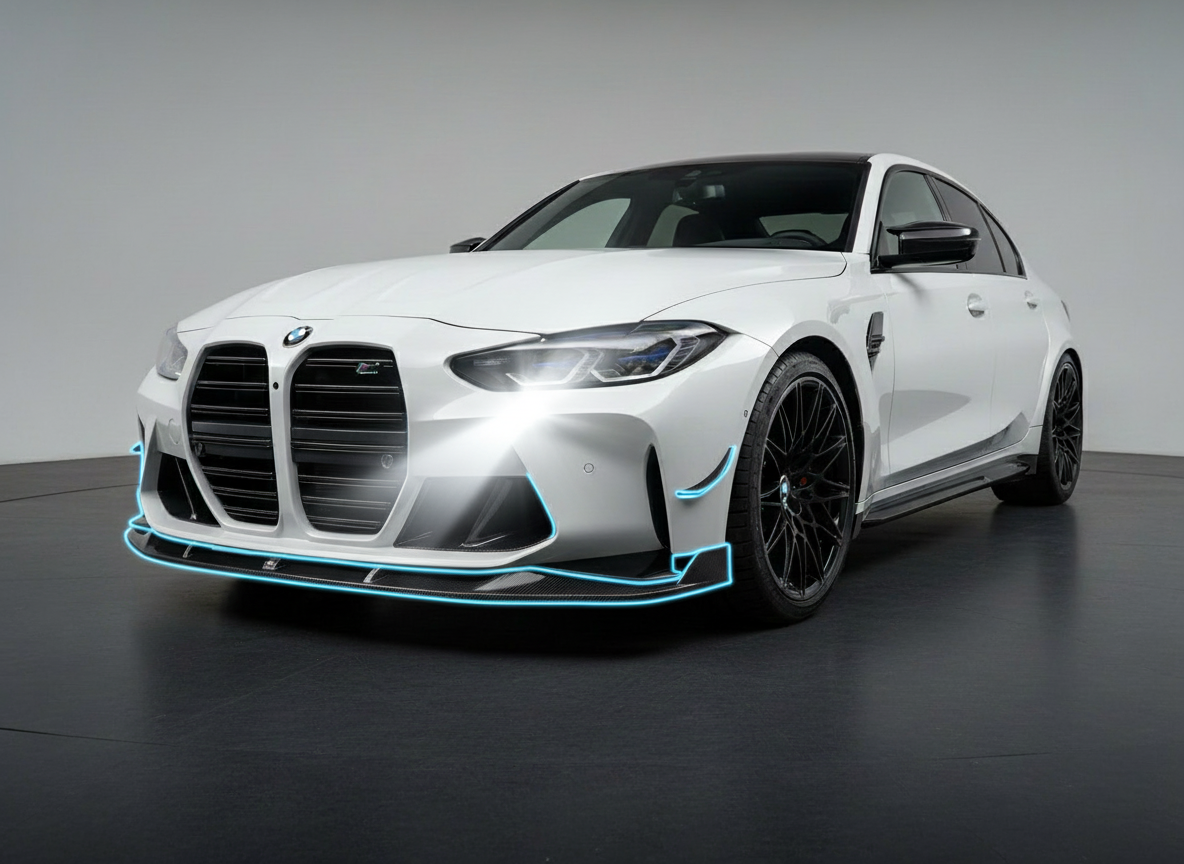 BMW G80 M3 / G82 M4 / G83 M4 Carbon Fiber Front Splitter - 4 Piece