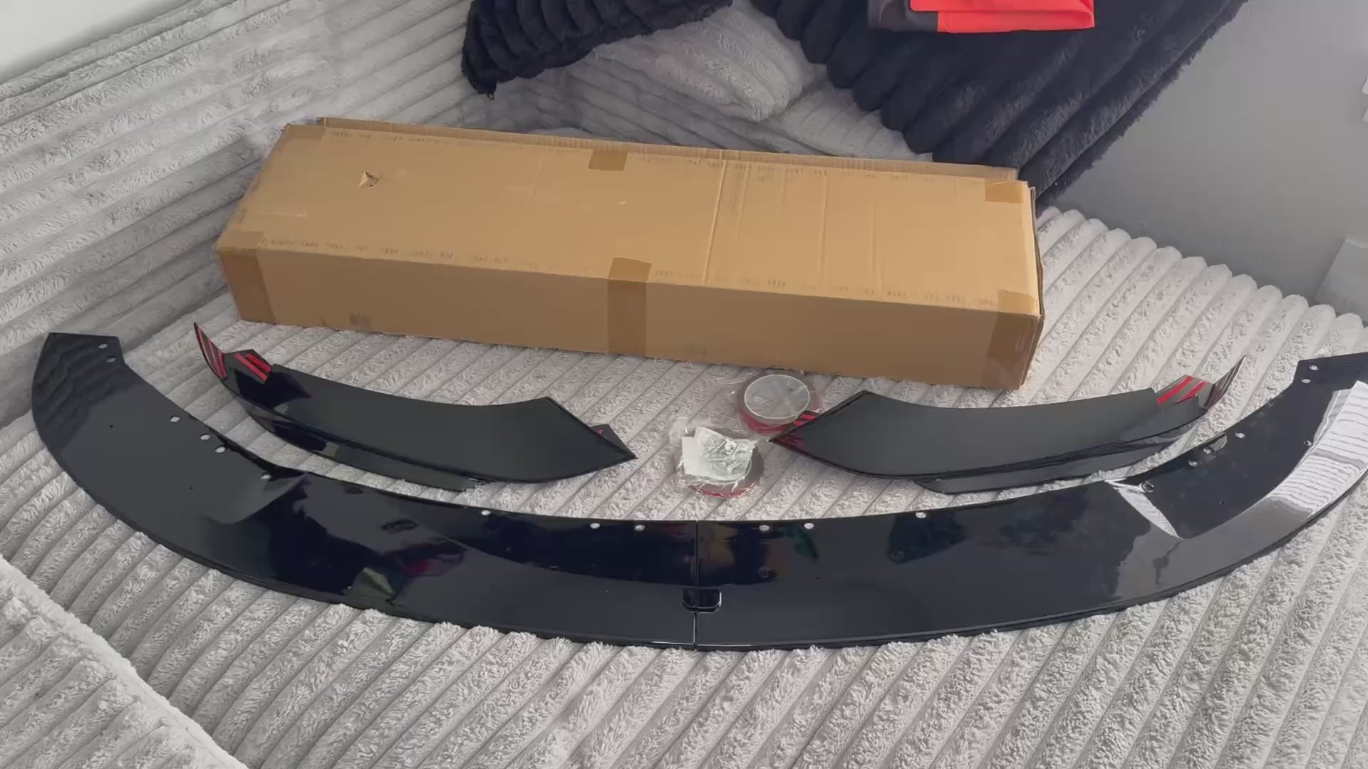 Gloss black BMW 4 Series Bumper Lip F32 F33 435i 2014-2020 Car Front Bumper Spoiler!